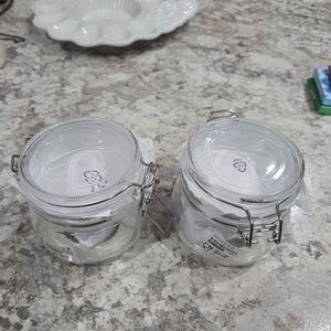 IKEA 1702 Clear Glass Clamp-Top Storage Jars (Set of 2)Swingtop Food Storage NWT